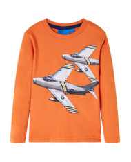 T-shirt enfants manches longues orange foncé 128 | Mobilier & Déco