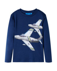 T-shirt enfants à manches longues bleu marine 104 | Mobilier & Déco