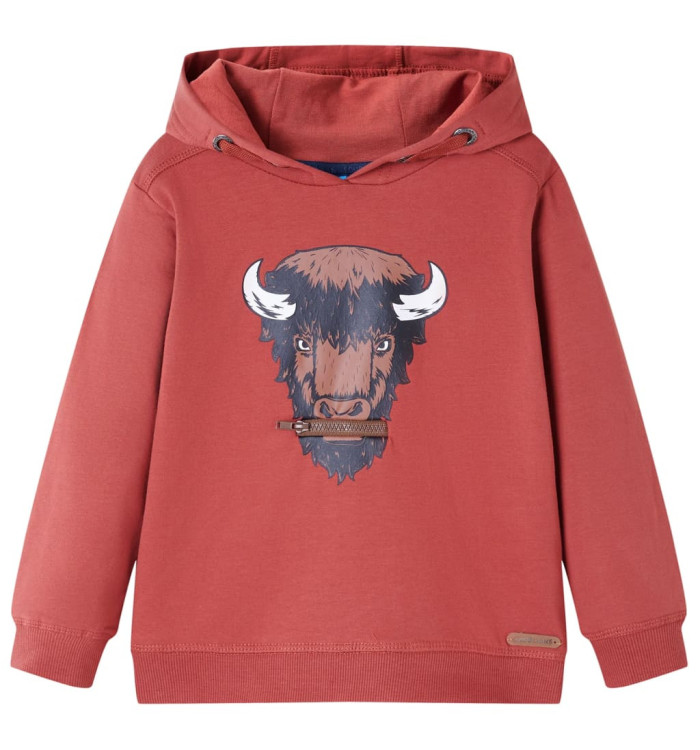 Sweatshirt à capuche pour enfants rouge brûlé 140 | Mobilier & Déco