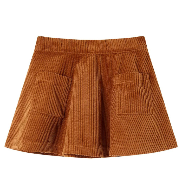 Jupe à poches en velours côtelé pour enfants cognac 92 | Mobilier & Déco