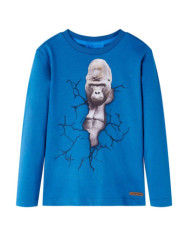 T-shirt pour enfant à manches longues bleu pétrole 104 | Mobilier & Déco