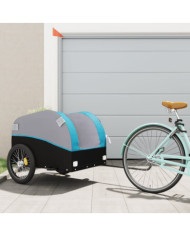Remorque pour vélo noir et bleu 45 kg fer | Mobilier & Déco