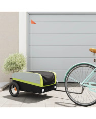 Remorque de vélo noir et vert 30 kg fer | Mobilier & Déco