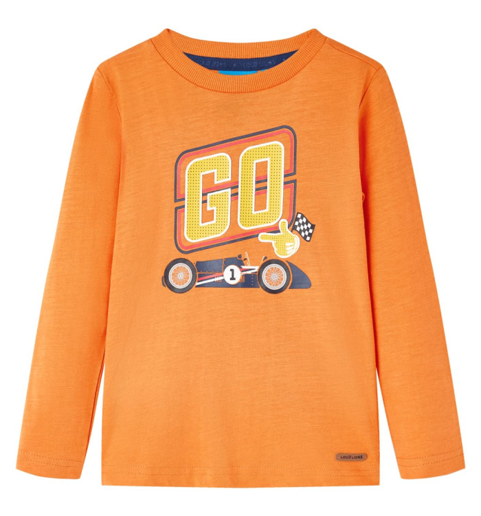 T-shirt enfants manches longues orange foncé 92 | Mobilier & Déco