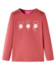 T-shirt pour enfants à manches longues rose brûlé 116 | Mobilier & Déco