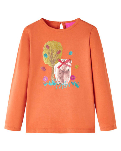 T-shirt enfants à manches longues orange brûlé 104 | Mobilier & Déco