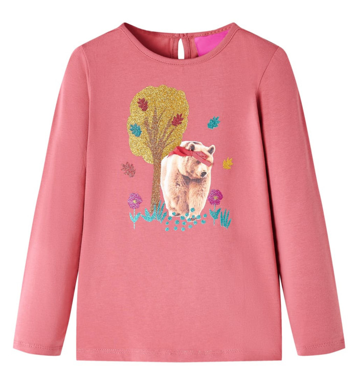 T-shirt enfants à manches longues rose vieux 116 | Mobilier & Déco
