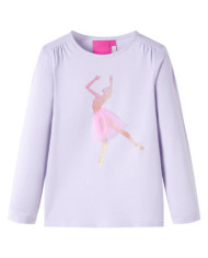 T-shirt enfants à manches longues lilas clair 116 | Mobilier & Déco