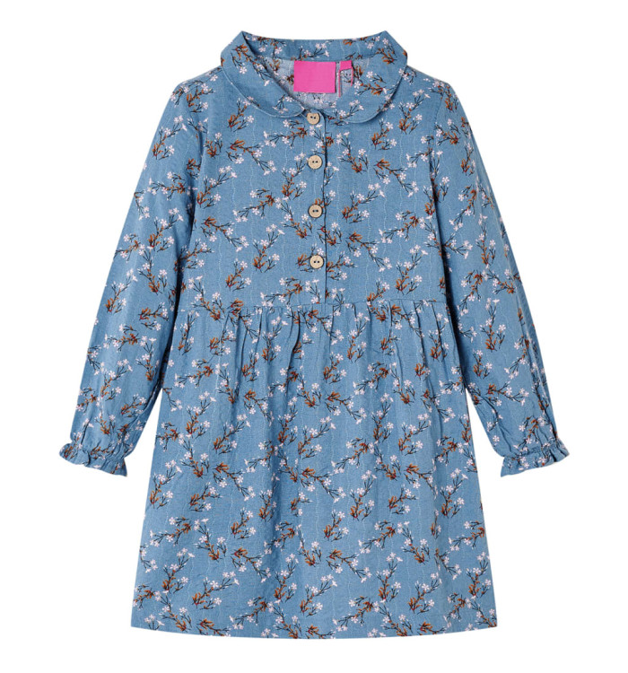 Robe pour enfants à manches longues bleu essence 116 | Mobilier & Déco