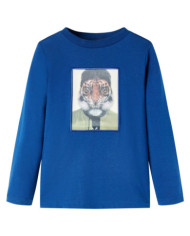 T-shirt enfants à manches longues bleu foncé 128 | Mobilier & Déco