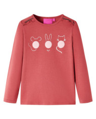 T-shirt pour enfants à manches longues rose brûlé 92 | Mobilier & Déco