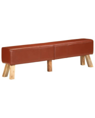 Banc de gymnastique marron 160 cm cuir véritable | Mobilier & Déco