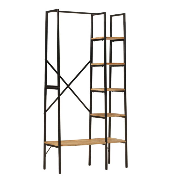 Porte-vêtements et étagères 90x40x190cm bois de manguier et fer | Mobilier & Déco