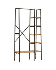 Porte-vêtements et étagères 90x40x190cm bois de manguier et fer | Mobilier & Déco