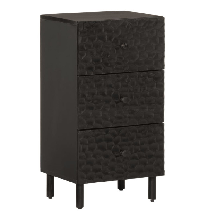 Armoire latérale noir 40x33x75 cm bois massif de manguier | Mobilier & Déco