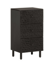 Armoire latérale noir 40x33x75 cm bois massif de manguier | Mobilier & Déco