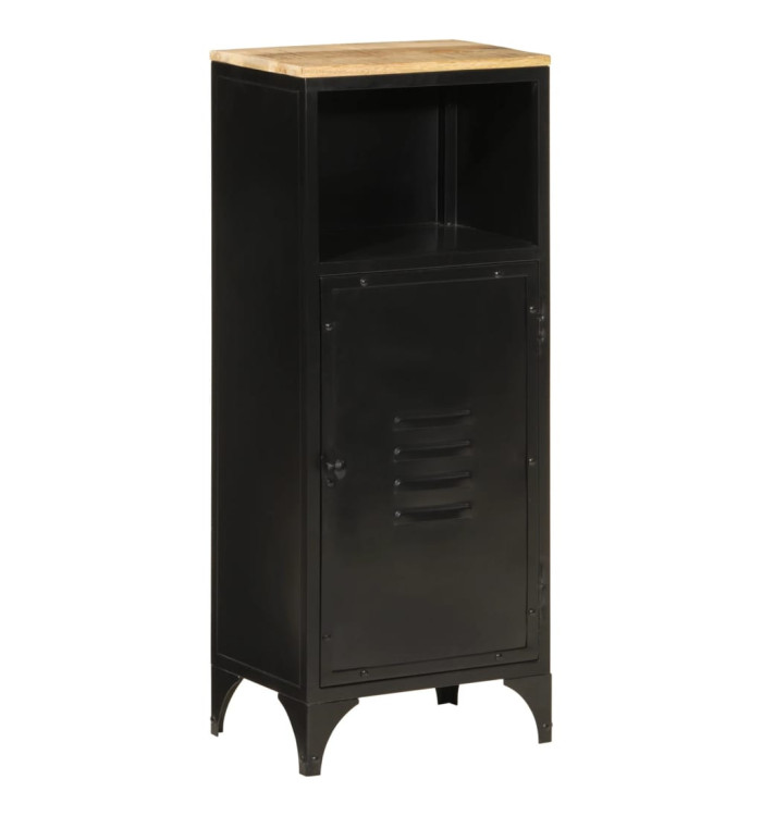 Armoire de salle de bain 40x27x90 cm fer et bois de manguier | Mobilier & Déco