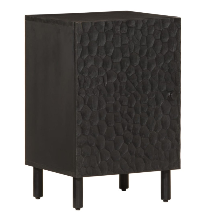 Armoire de salle de bain noir 38x33x58 cm bois massif manguier | Mobilier & Déco