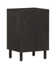 Armoire de salle de bain noir 38x33x58 cm bois massif manguier | Mobilier & Déco
