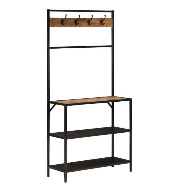 Porte-manteau 90x35x180 cm bois de manguier et fer | Mobilier & Déco