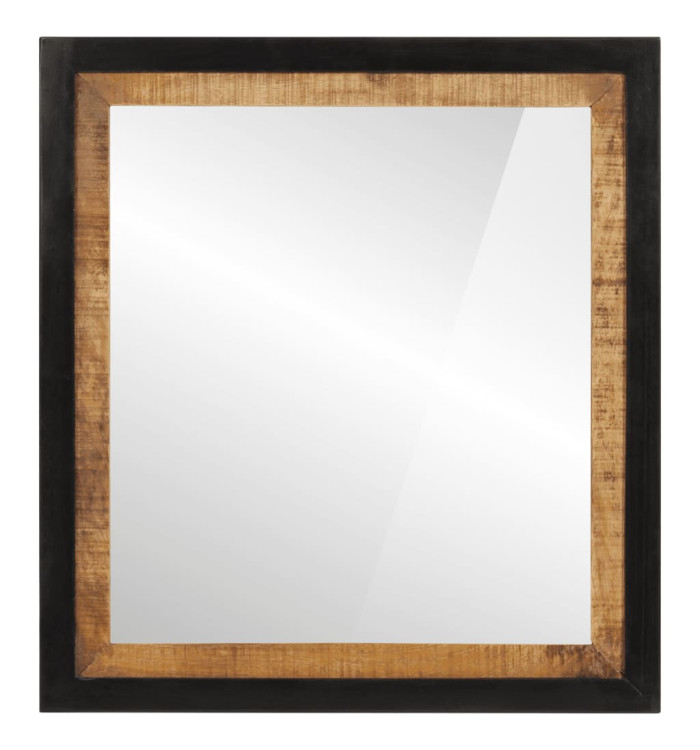 Miroir de salle de bain 55x1x60cm verre et bois massif manguier | Mobilier & Déco