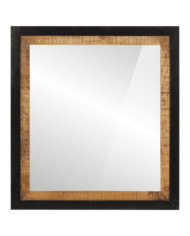 Miroir de salle de bain 55x1x60cm verre et bois massif manguier | Mobilier & Déco