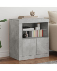 Buffet avec lumières LED gris béton 60,5x37x67 cm | Mobilier & Déco