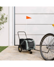 Remorque de vélo pour animaux de compagnie gris et noir | Mobilier & Déco