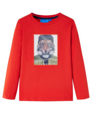 T-shirt pour enfants à manches longues rouge 92 | Mobilier & Déco