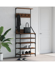 Porte-vêtements et rangement des chaussures chêne marron | Mobilier & Déco