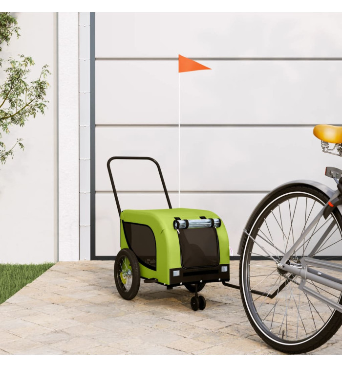 Remorque de vélo pour animaux de compagnie vert et noir | Mobilier & Déco