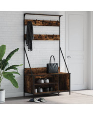 Porte-vêtements et rangement des chaussures chêne fumé | Mobilier & Déco