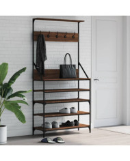 Porte-vêtements et rangement des chaussures chêne marron | Mobilier & Déco