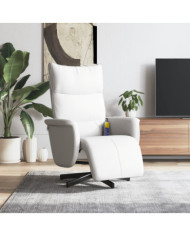 Fauteuil inclinable de massage repose-pieds blanc similicuir | Mobilier & Déco