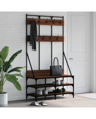 Porte-vêtements et rangement des chaussures chêne marron | Mobilier & Déco