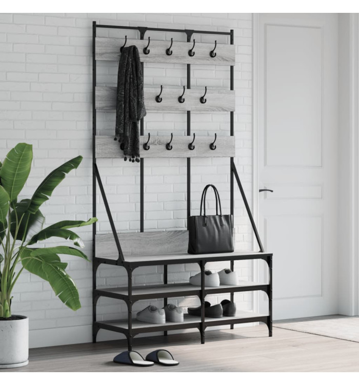 Porte-vêtements et rangement des chaussures sonoma gris | Mobilier & Déco