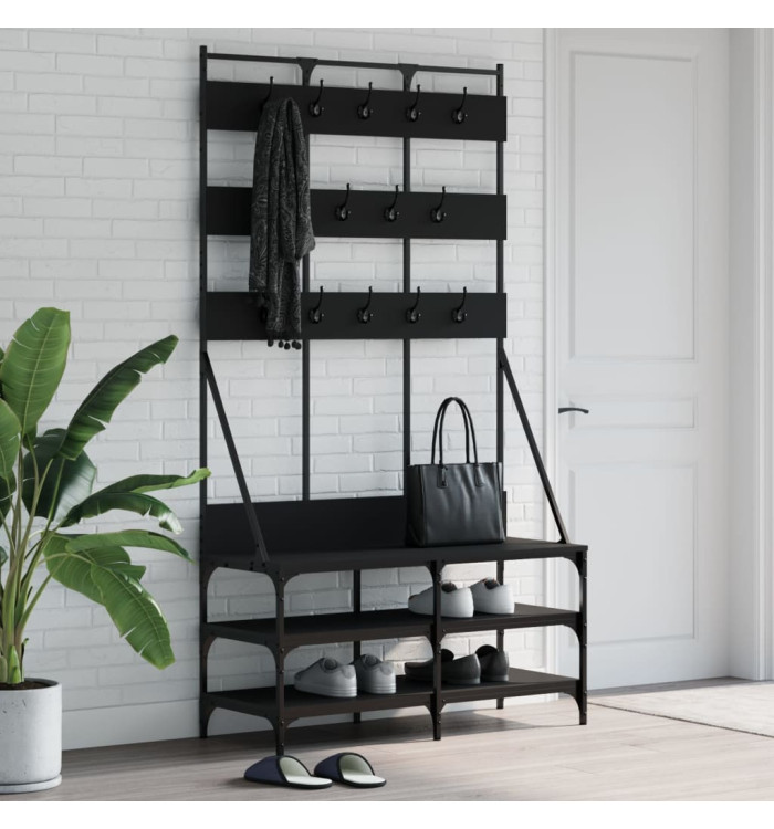 Porte-vêtements et rangement des chaussures noir 100x40x184 cm | Mobilier & Déco
