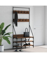 Porte-vêtements et rangement des chaussures chêne marron | Mobilier & Déco