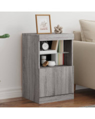 Buffet avec lumières LED sonoma gris 41x37x67 cm | Mobilier & Déco
