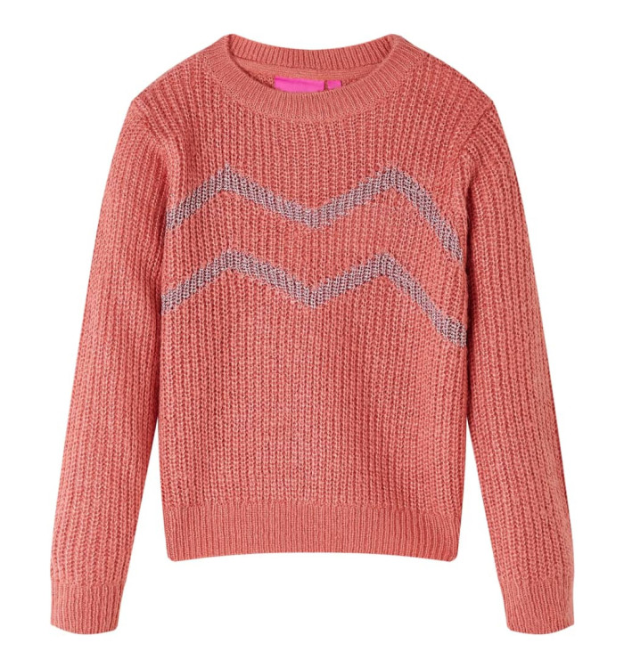 Pull-over tricoté pour enfants rose moyen 116 | Mobilier & Déco