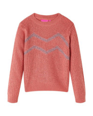 Pull-over tricoté pour enfants rose moyen 116 | Mobilier & Déco