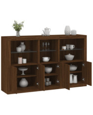 Buffet avec lumières LED chêne marron 162x37x100 cm | Mobilier & Déco