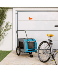 Remorque de vélo pour animaux de compagnie bleu et gris | Mobilier & Déco