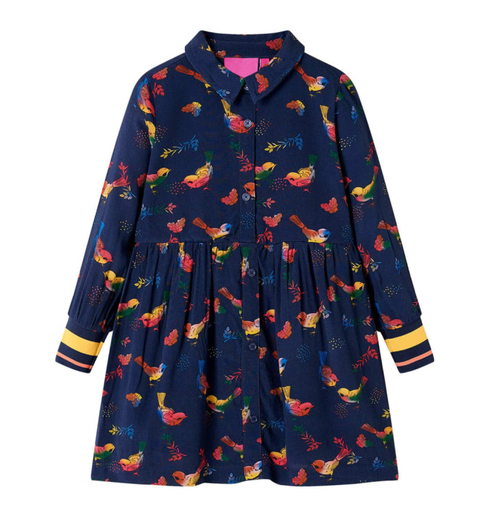 Robe pour enfants à manches longues bleu marine 128 | Mobilier & Déco