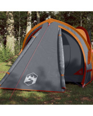 Tente de camping à dôme 2 personnes gris et orange imperméable | Mobilier & Déco