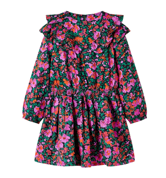 Robe pour enfants à manches longues rose vif 116 | Mobilier & Déco