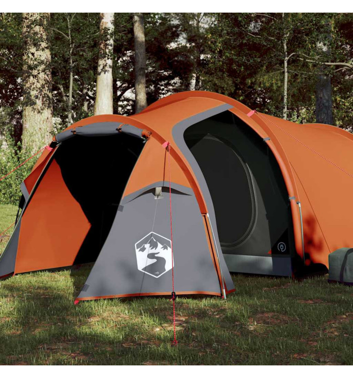 Tente de camping tunnel 2 personnes orange imperméable | Mobilier & Déco