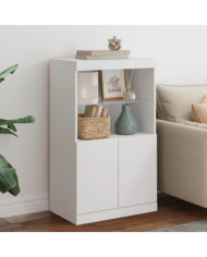 Buffet avec lumières LED blanc 60,5x37x100 cm | Mobilier & Déco