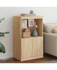Buffet avec lumières LED chêne sonoma 60,5x37x100 cm | Mobilier & Déco