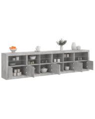Buffet avec lumières LED gris béton 283x37x67 cm | Mobilier & Déco